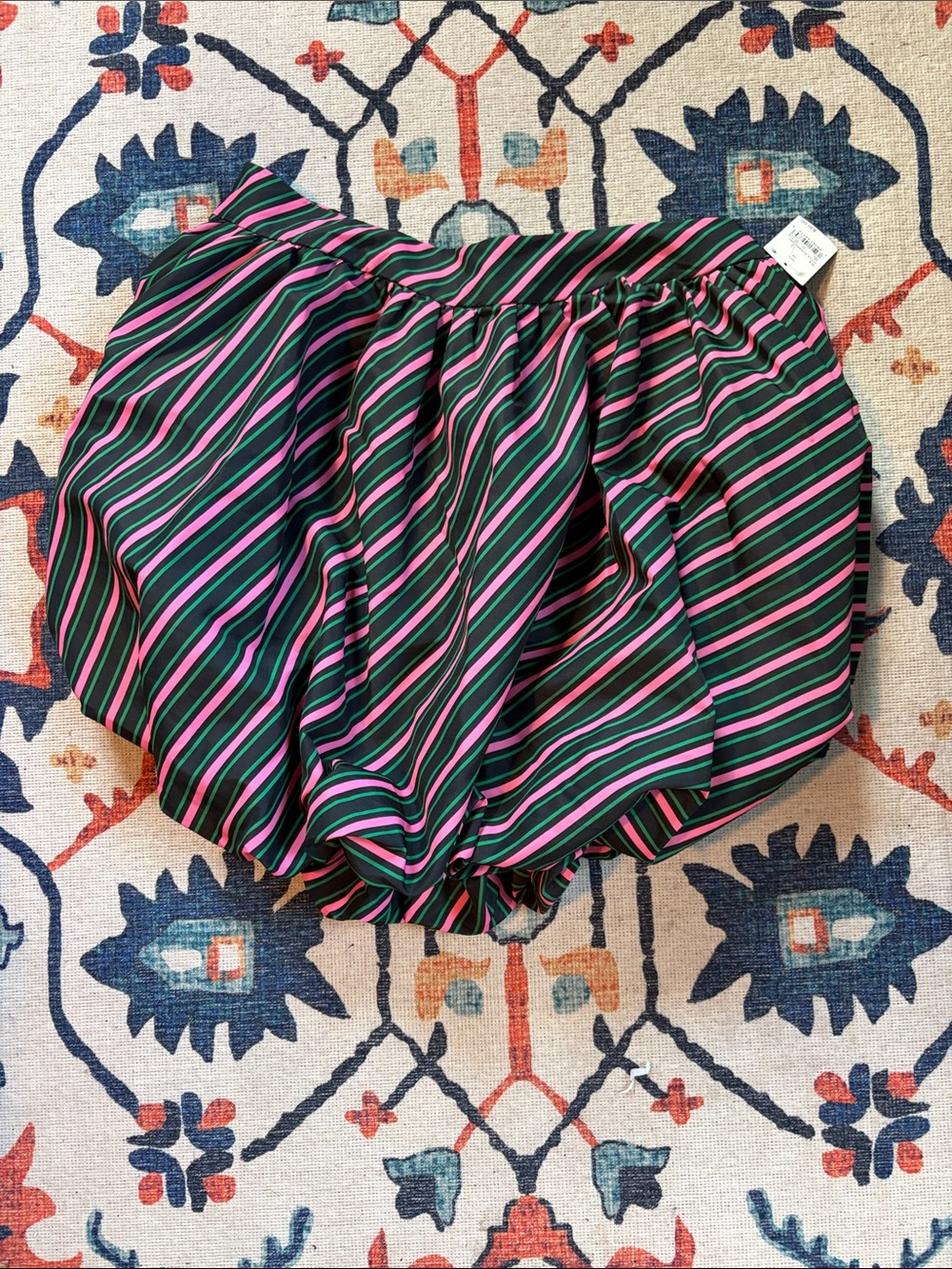 Striped Bubble Skort in Black, Pink & Green